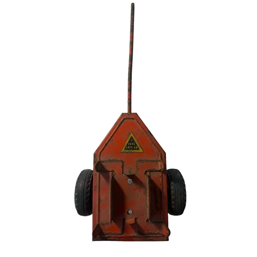 Vintage 50s 60s NY-Lint Pressed Steel Toy Trailer Rockford IL Red NY-Lint
